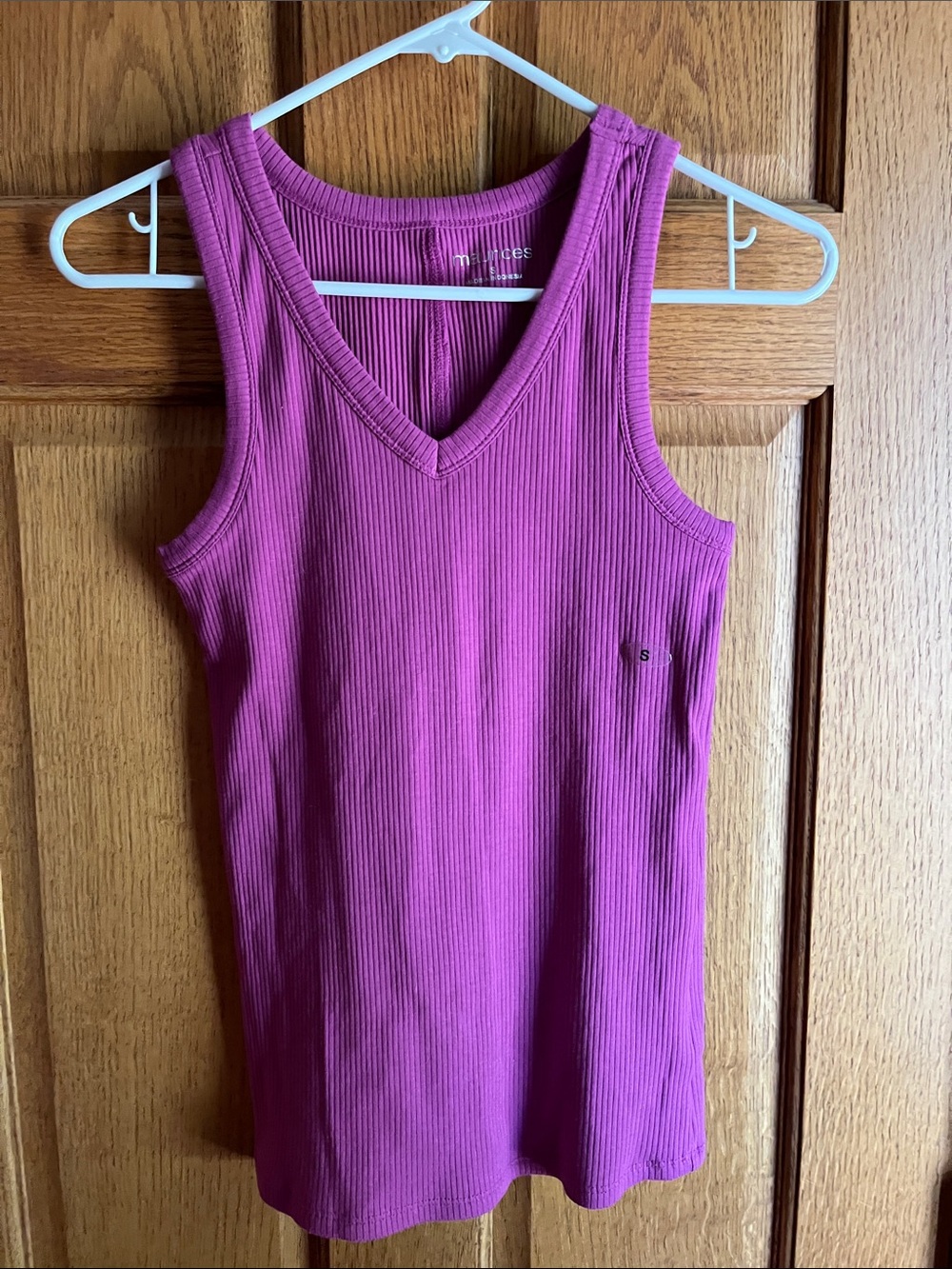 Maurices V-Neck Ribbed Tank Top - Pink SM